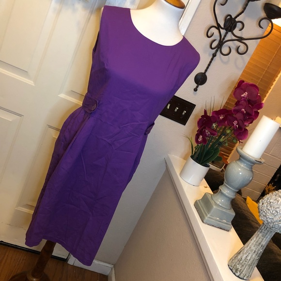 Hope & Honey Purple Cotton Midi Dress - Picture 4 of 8